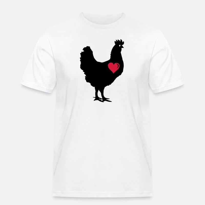 chicken_love_2 - Männer Workwear T-Shirt - Weiß
