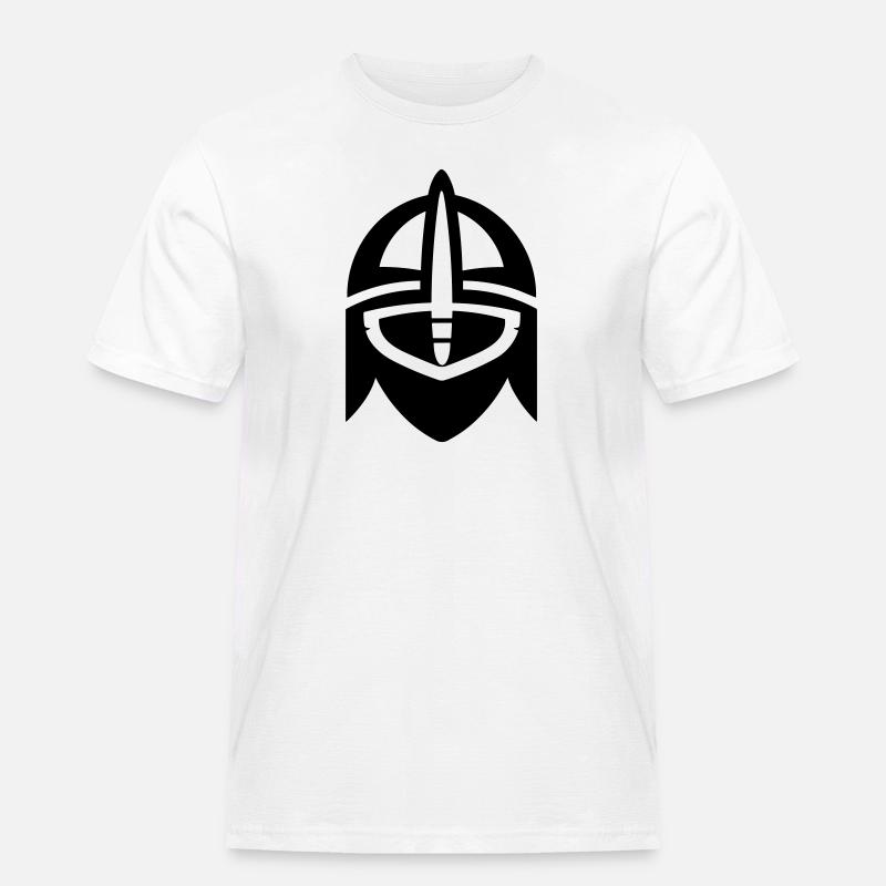 Wikingerhelm Krieger - Männer Workwear T-Shirt - Weiß