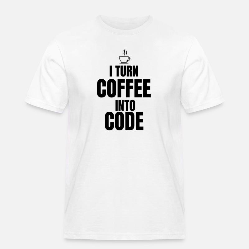 Ich verwandle Kaffee in Code - Männer Workwear T-Shirt - Weiß