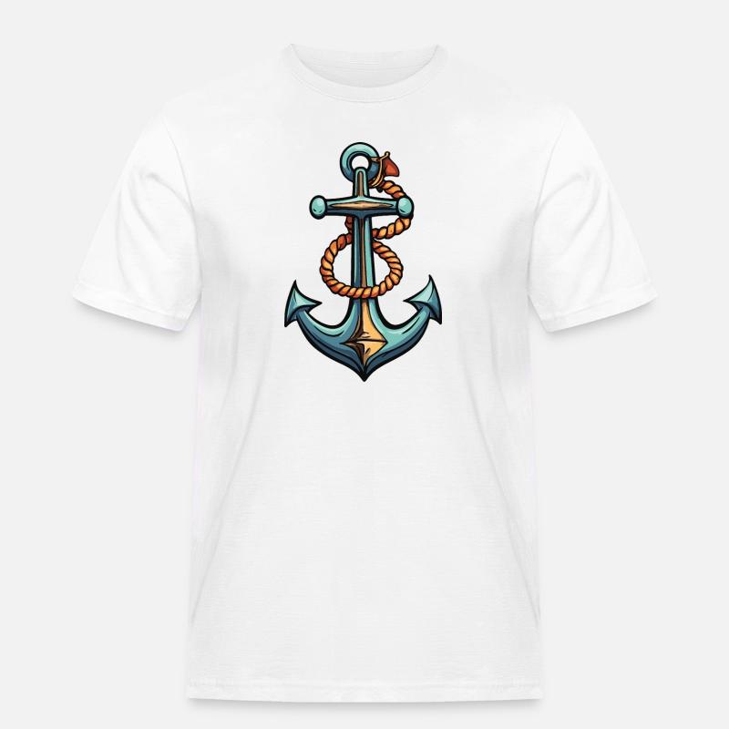 Anker Design - Männer Workwear T-Shirt - Weiß