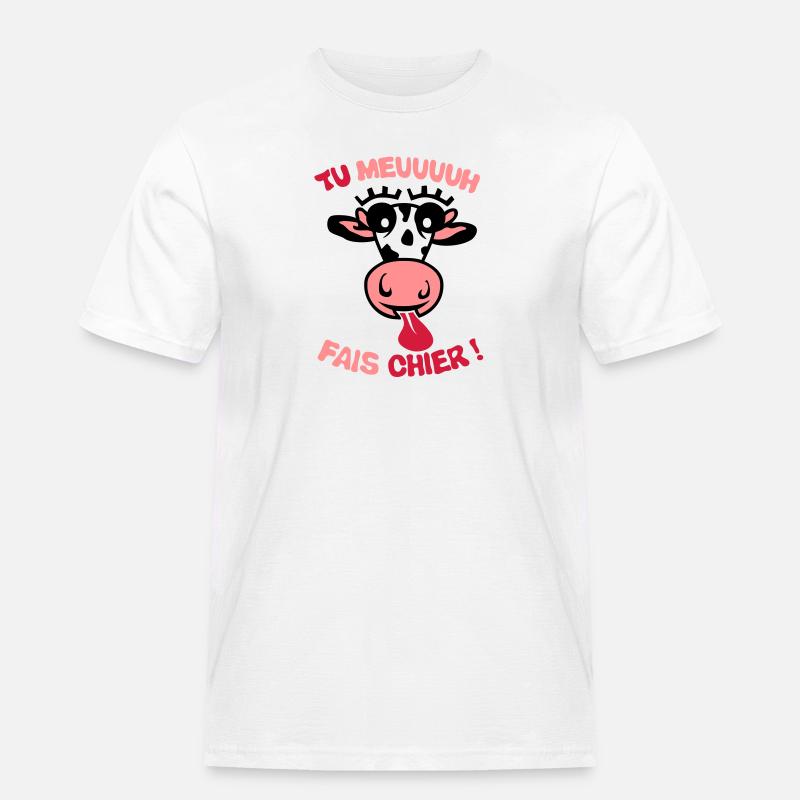 Sie Kuhscheiße Begriff muhen - Männer Workwear T-Shirt - Weiß
