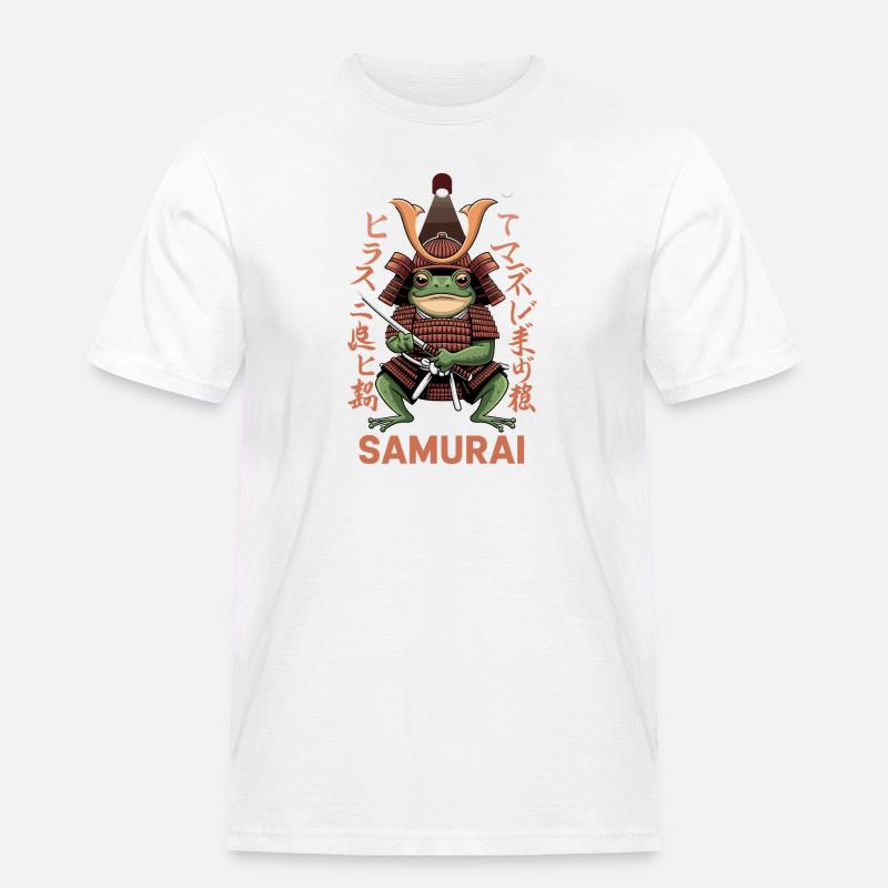  Samurai Frosch Krieger Illustration mit - Männer Workwear T-Shirt - Weiß
