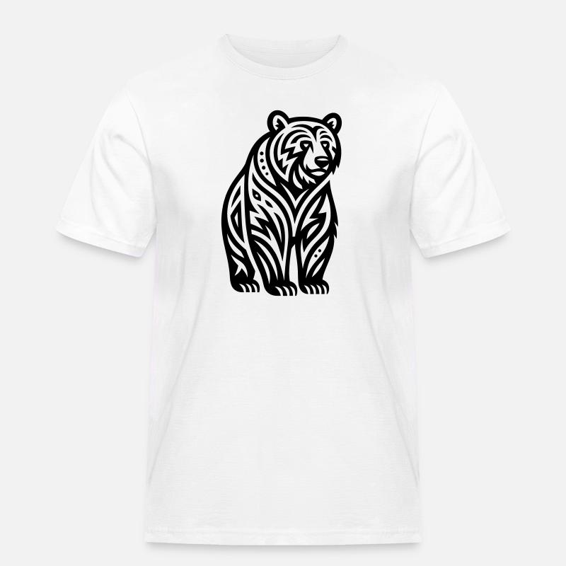 Just a Black Bear #2 / JustN-imal - Männer Workwear T-Shirt - Weiß