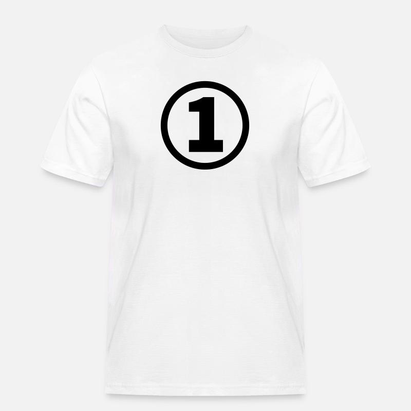 Nummer eins - Männer Workwear T-Shirt - Weiß