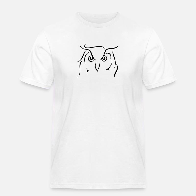 Uhu - Strichzeichnung Geschenkidee Geschenk - Männer Workwear T-Shirt - Weiß