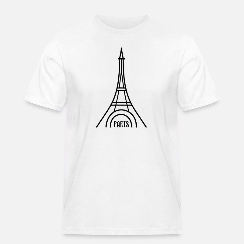 Paris mit Eiffelturm - Männer Workwear T-Shirt - Weiß