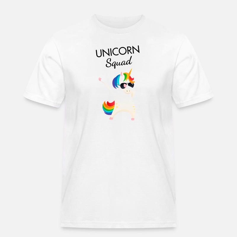 Einhorn-Squad - Männer Workwear T-Shirt - Weiß