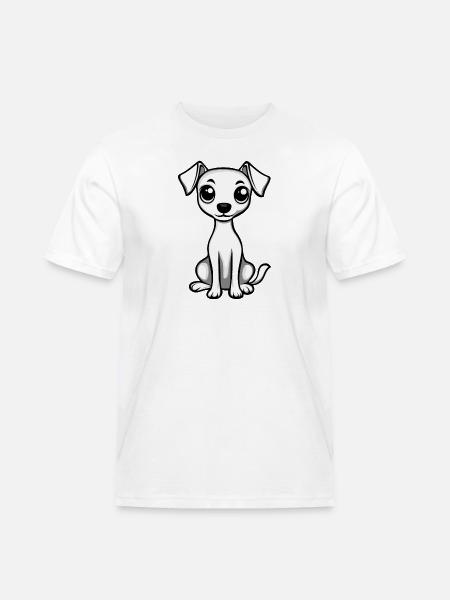 Whippet Hund Comic Niedlich - Männer Workwear T-Shirt - Weiß