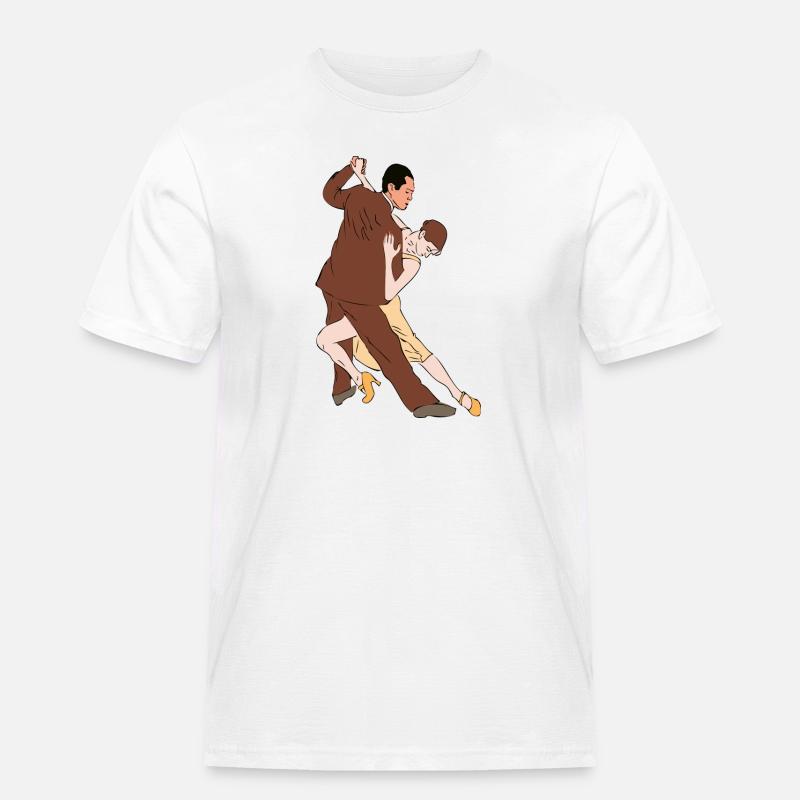 Tango Duo im Silhouette-Stil - Männer Workwear T-Shirt - Weiß