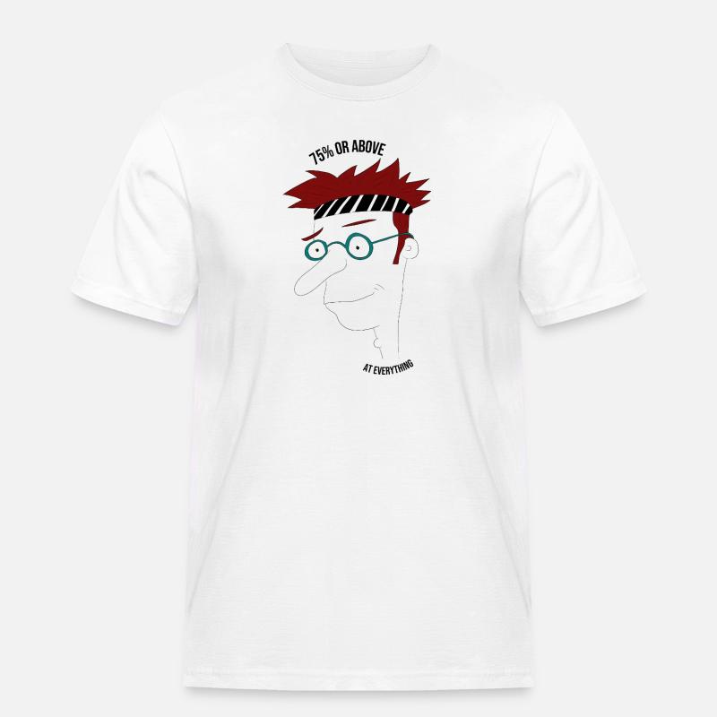 75 % oder mehr in allem, Mann - Männer Workwear T-Shirt - Weiß