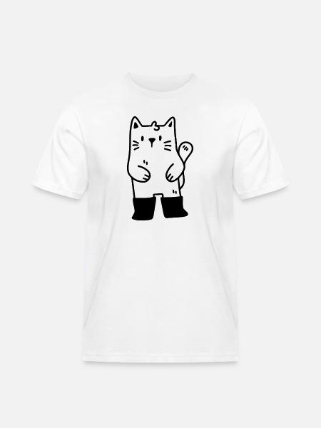 Cat in boots - Men's Workwear T-Shirt - white