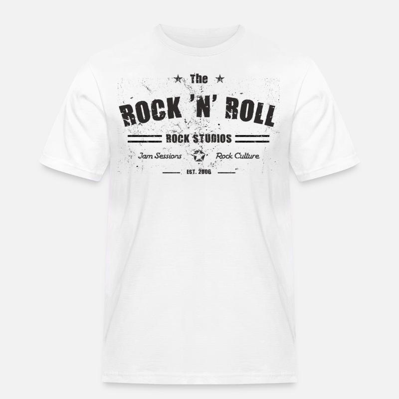 ROCK 'N' ROLL ROCK STUDIOS - Männer Workwear T-Shirt - Weiß
