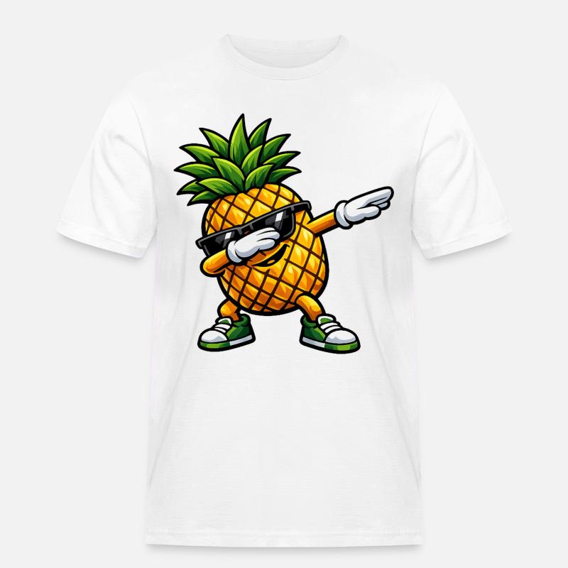 Dabbing Ananas - Männer Workwear T-Shirt - Weiß