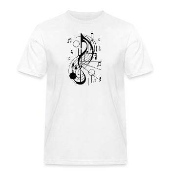 Abstrakter Notenschlüssel Musik - Männer Workwear T-Shirt - Weiß - Vorne - AI Model Male 185 dark (185cm)