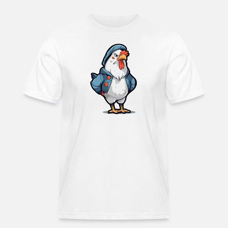 Bobby, der mürrische Hahn - Männer Workwear T-Shirt - Weiß