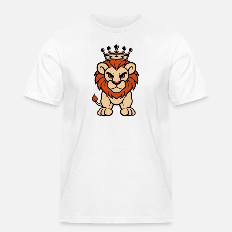 löwe comic krone - Männer Workwear T-Shirt - Weiß