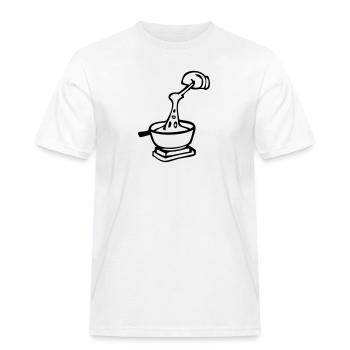 cook Swiss culinary specialty fondue - Men's Workwear T-Shirt - white - Front - AI Model Male 185 dark (185cm)