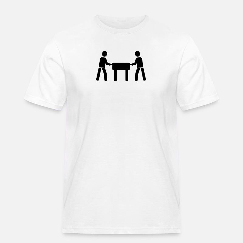 Tischkicker - Männer Workwear T-Shirt - Weiß