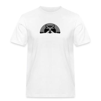 Waschbär - Männer Workwear T-Shirt - Weiß - Vorne - AI Model Male 185 dark (185cm)