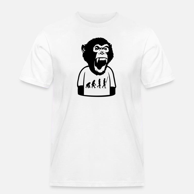 Monkey Evolution - Men's Workwear T-Shirt - white