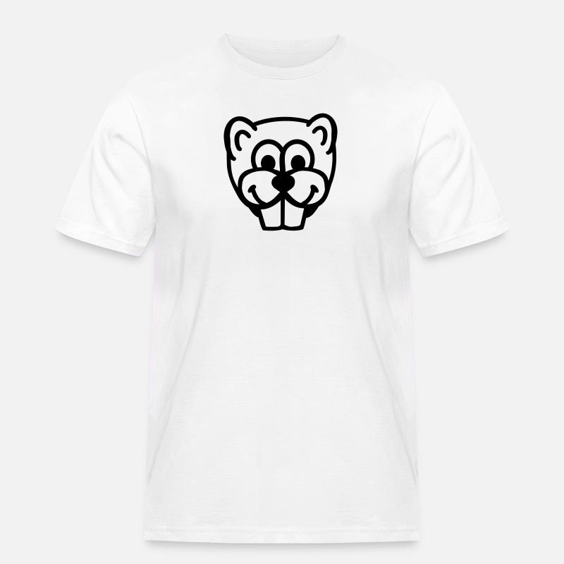Biber - Männer Workwear T-Shirt - Weiß