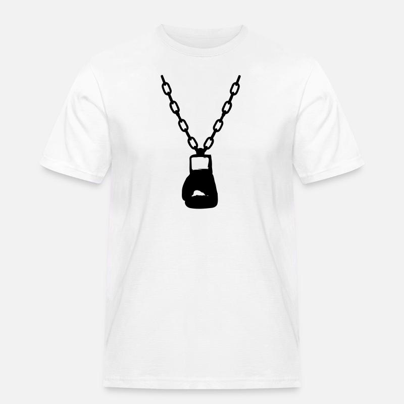 Boxhandschuh Kette - Männer Workwear T-Shirt - Weiß