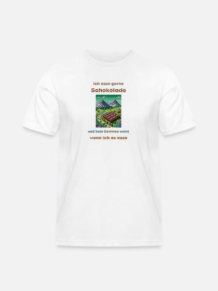 Ich esse gerne Schokolade - Männer Workwear T-Shirt - Weiß