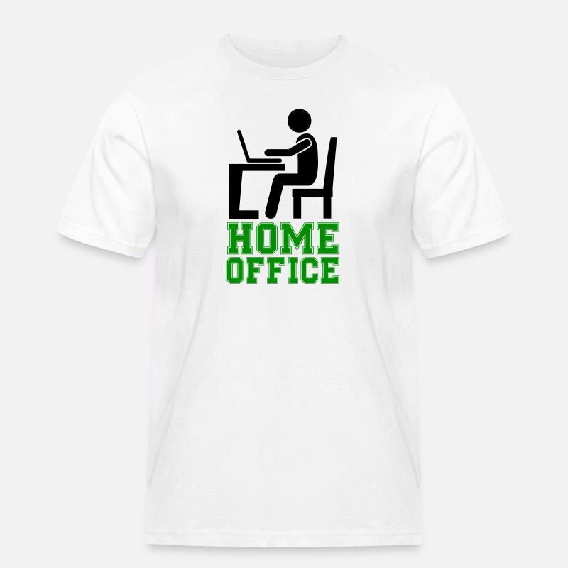 computer work home office - Männer Workwear T-Shirt - Weiß