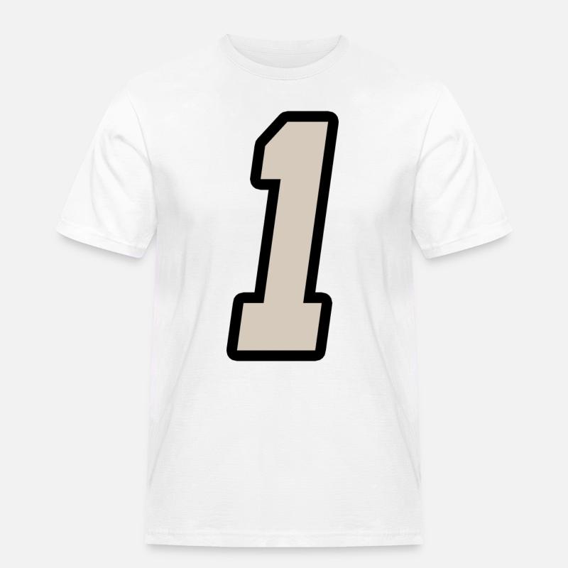 Nummer Eins 1 - Männer Workwear T-Shirt - Weiß