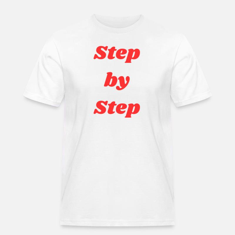 Step by step typography - Men's Workwear T-Shirt - white