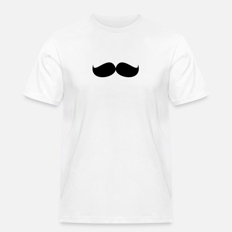 Schnurrbart / Mustache - Männer Workwear T-Shirt - Weiß