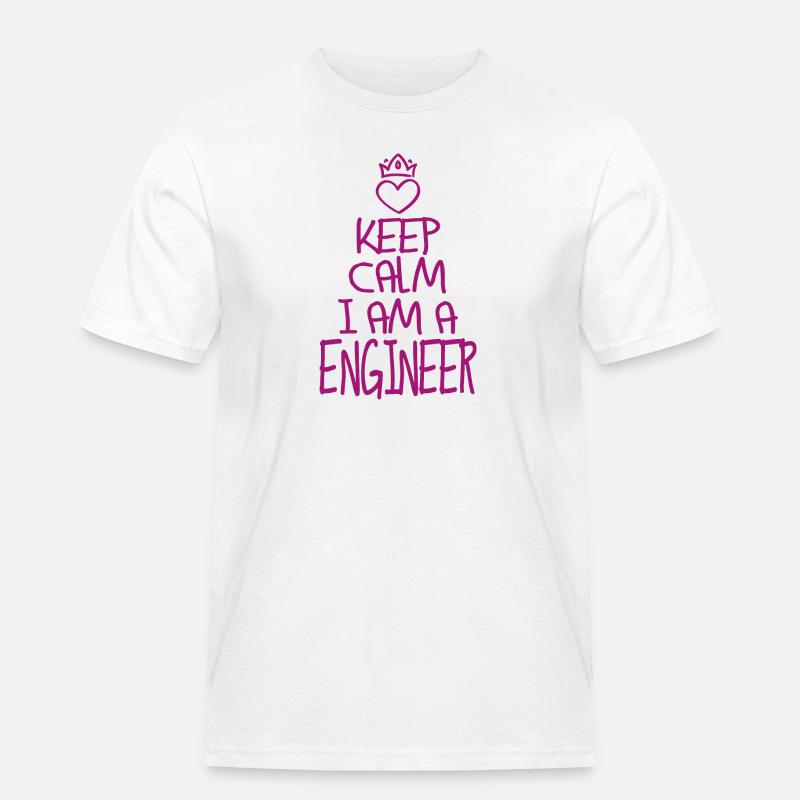 Keep Calm Engineer cool gift - Men's Workwear T-Shirt - white