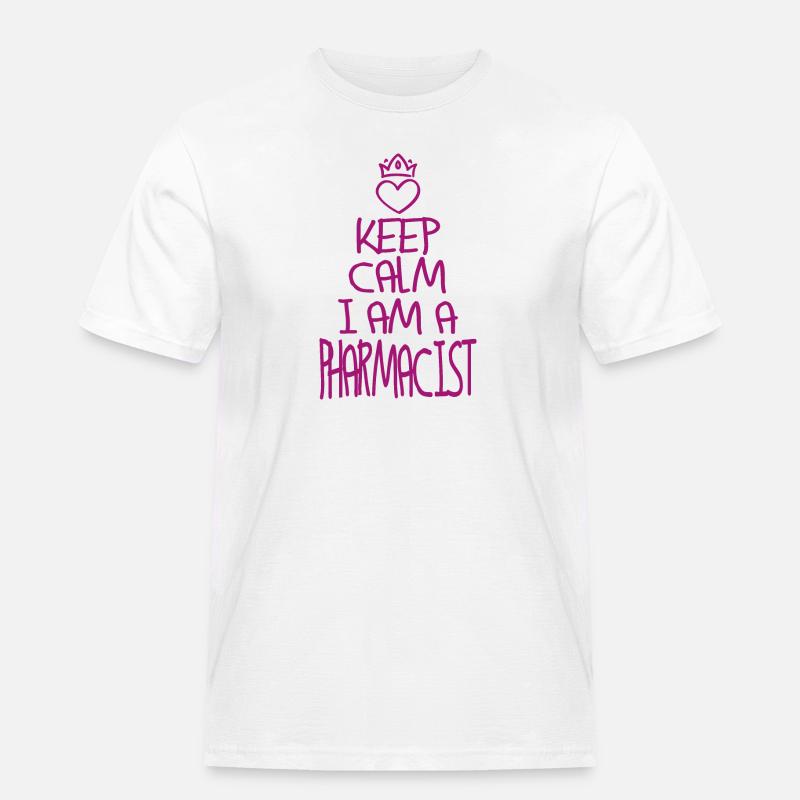 Keep Calm Apotheker cool - Männer Workwear T-Shirt - Weiß