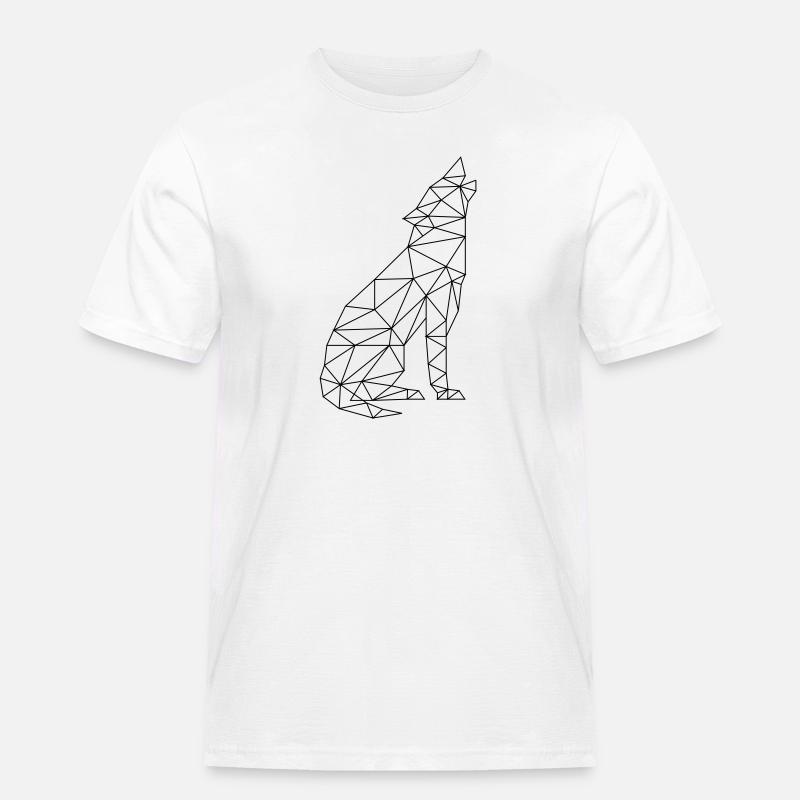 Wolfsruf Wolf Kontur Silhouette - Männer Workwear T-Shirt - Weiß