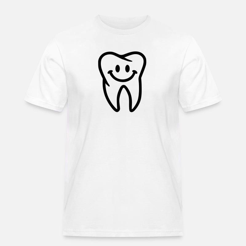 Zahn - Männer Workwear T-Shirt - Weiß