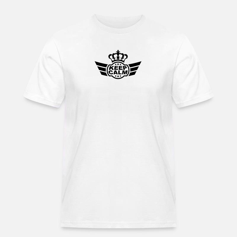 Keep Calm - Männer Workwear T-Shirt - Weiß