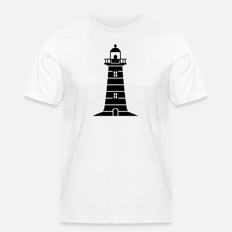 Leuchtturm - Männer Workwear T-Shirt - Weiß