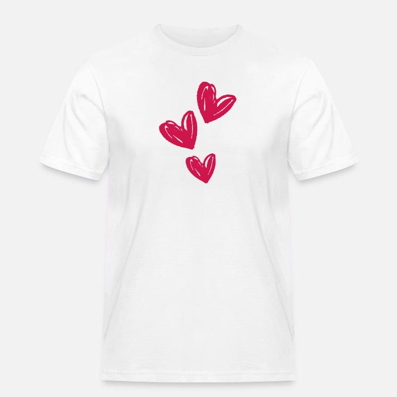 Herzen Liebe Symbol - Männer Workwear T-Shirt - Weiß