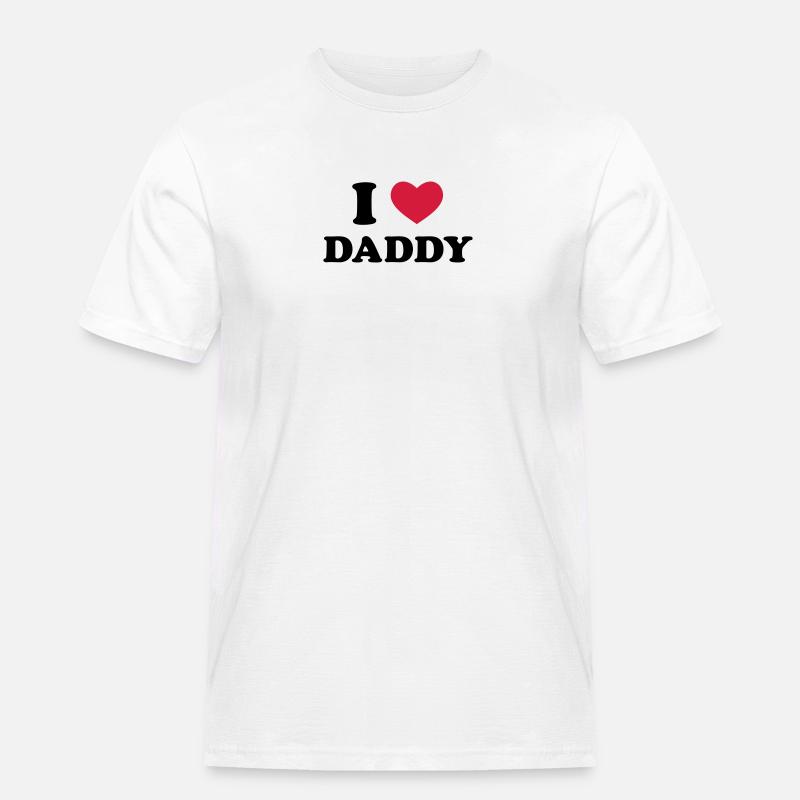 I Love Daddy - Männer Workwear T-Shirt - Weiß