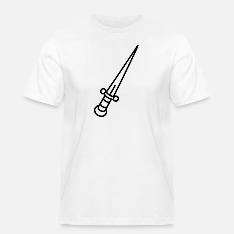 Messer - Männer Workwear T-Shirt - Weiß