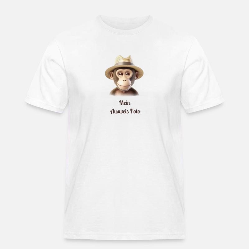 Max der lässige Affe - Männer Workwear T-Shirt - Weiß