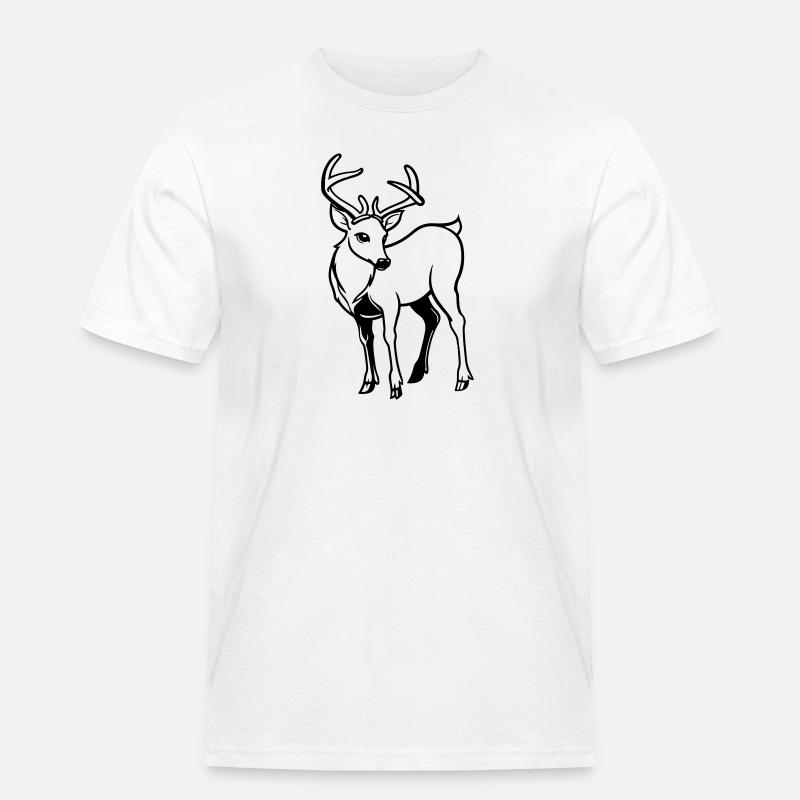 reh hirsch comic - Männer Workwear T-Shirt - Weiß