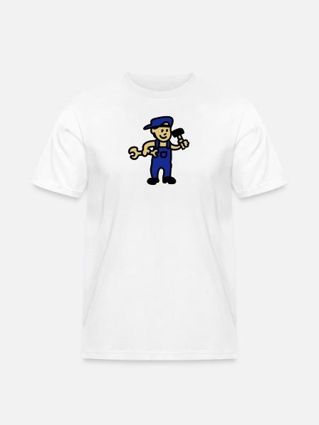 Handwerker 3 - Männer Workwear T-Shirt - Weiß