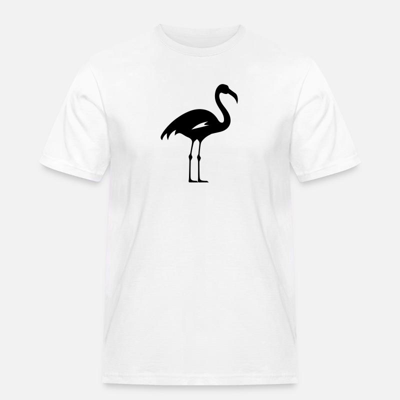 Flamingo - Männer Workwear T-Shirt - Weiß