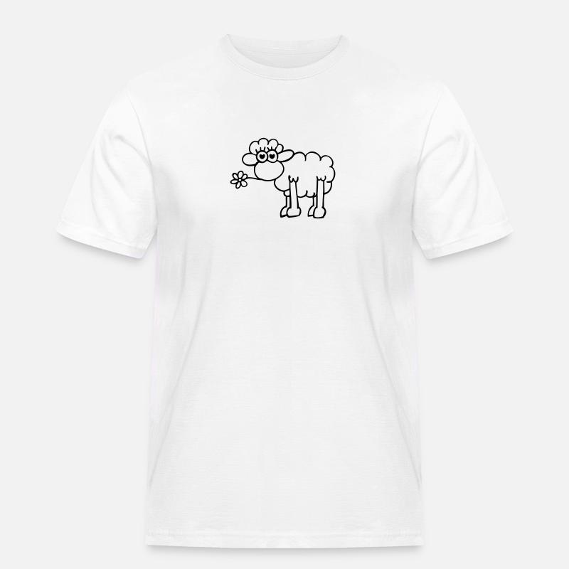 Verliebtes Schaf - Männer Workwear T-Shirt - Weiß