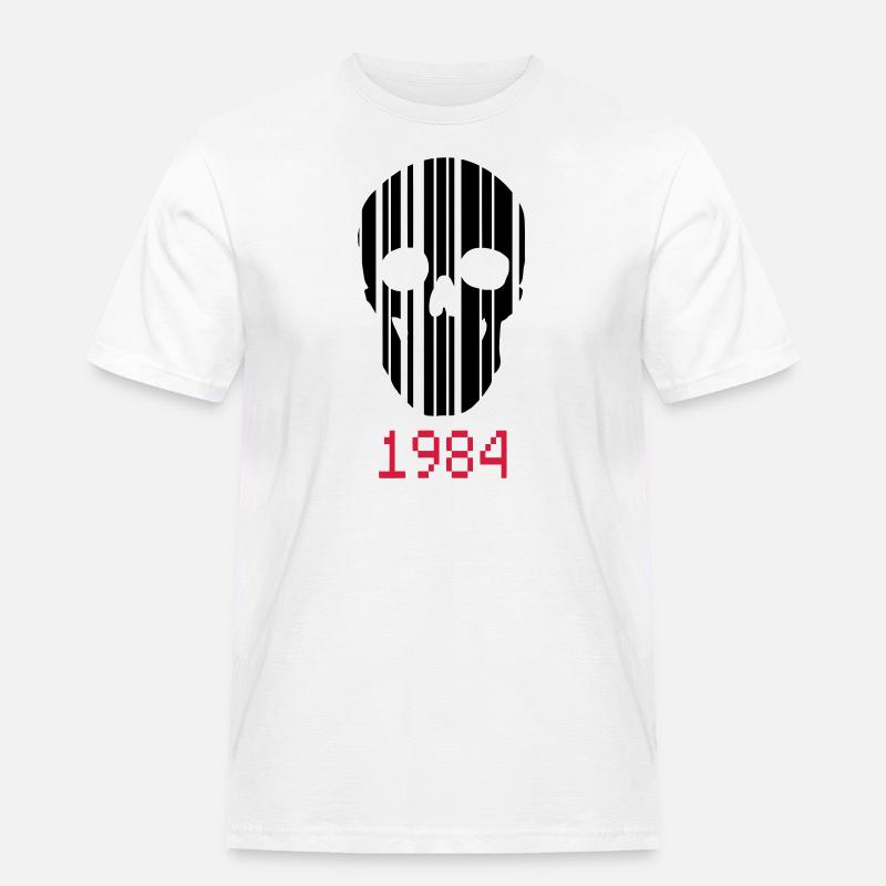 barcode Schädel 1984 - Männer Workwear T-Shirt - Weiß