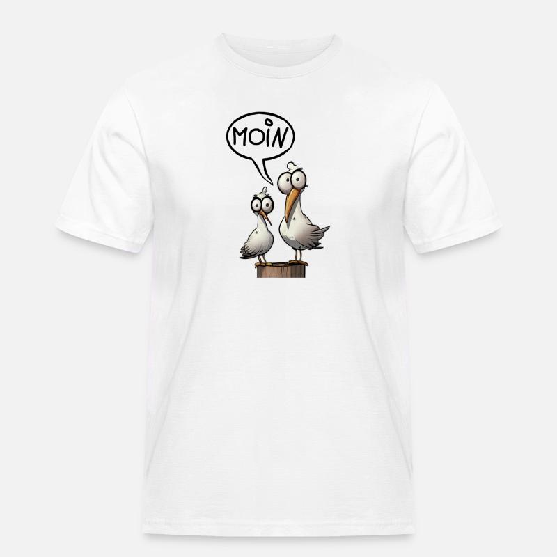 Die Bäädden Möwen - Möwe moin - Männer Workwear T-Shirt - Weiß