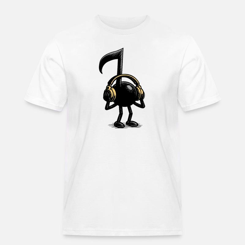 Musiknote - Männer Workwear T-Shirt - Weiß
