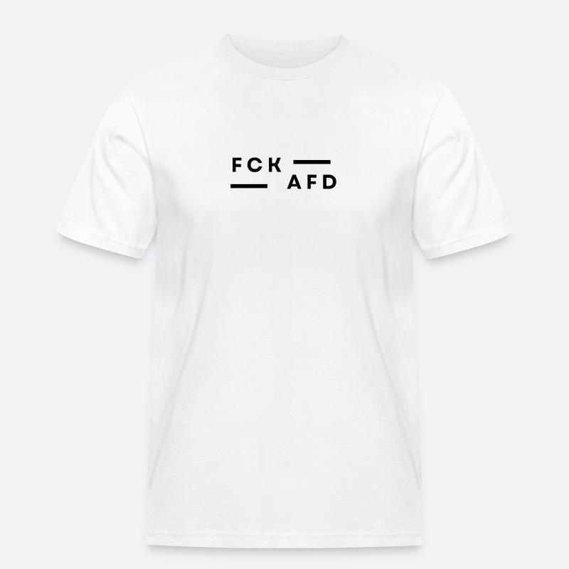 FCK AFD – Klare Botschaft - Männer Workwear T-Shirt - Weiß