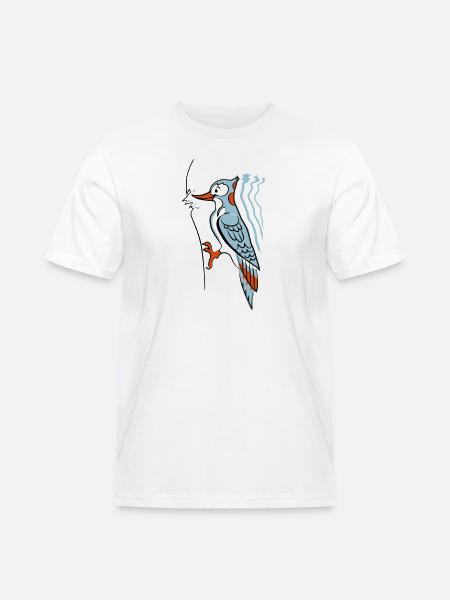 Specht hackt rum - Männer Workwear T-Shirt - Weiß